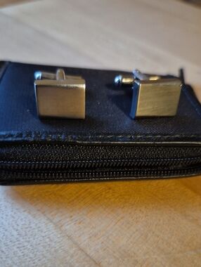 Calvin Klein Polished Silver Rectangular Cufflinks